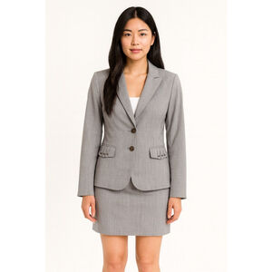 Women's Tahari Arthur S. Levine Gray Blazer Suit Jacket Size 6